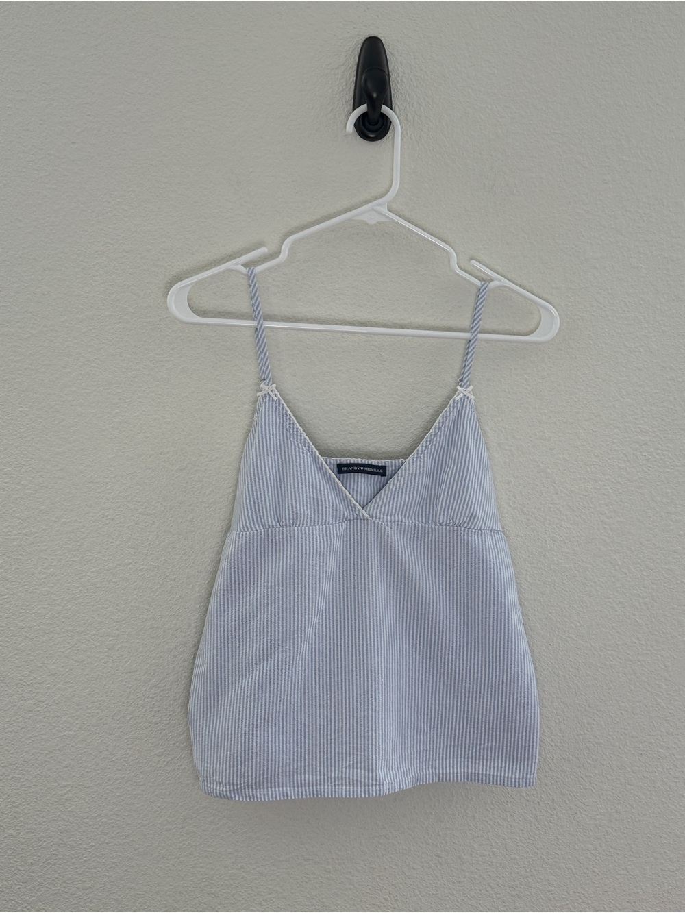 Brandy Melville Edith Striped Babydoll Tank Top Blue White Cotton Cami Small